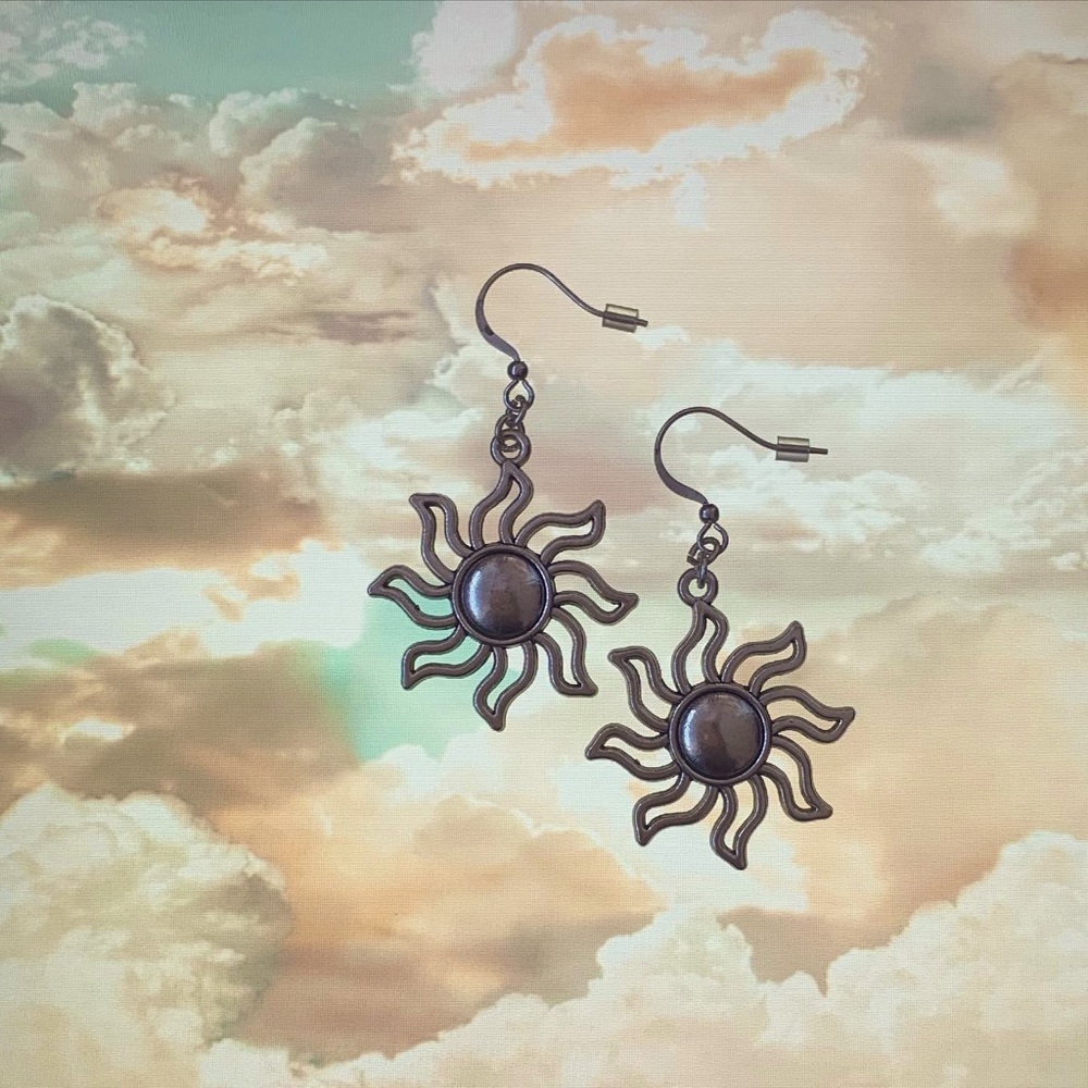 Handmade Sun Charm Earrings